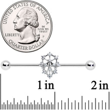 14G Clear CZ Gem Constellation Industrial Barbell 38mm
