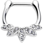 16G 5/16 Clear Gem Elegant Fan Cartilage Clicker