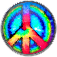 18G 5/16 Rainbow Tie Dye Peace Sign Nose Hoop