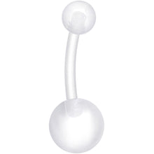 Aurora Gem White Matte UV Clear Glitter Belly Ring Set of 4