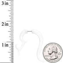 18G 1/4 White Tribal Style Cheater Hanger Plug Set