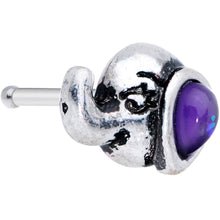 20G 1/4 Blue Faux Opal Elegant Elephant Nose Bone