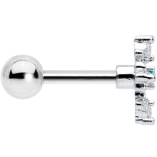 16G 1/4 Clear Blue Gem Renaissance Cross Cartilage Tragus Earring
