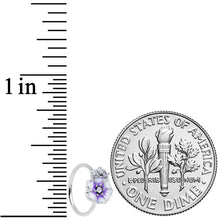 20G 5/16 Clear CZ Gem Purple White Flower Nose Hoop