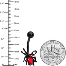 Red Gem Black Sexy Little Spider Halloween Belly Ring
