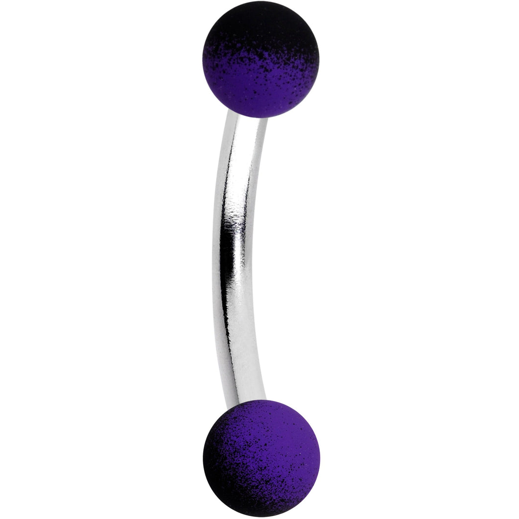 16G 5/16 Purple Black Ombre Soft Finish Curved Eyebrow Ring