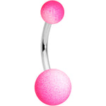 Pink White Ombre Soft Finish Belly Ring