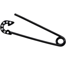 14G Clear Gem Black Punk Rock Safety Pin Industrial Barbell 38mm