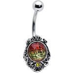 Sunset Tourmaline Orb Belly Ring