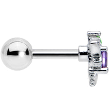 16G 1/4 Green Purple Gem Dragonfly Cartilage Tragus Earring