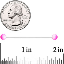14G Pink White Ombre Soft Finish Industrial Barbell 38mm