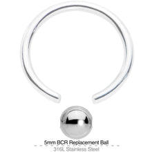 5mm Steel Captive Bead Ring Replacement Ball
