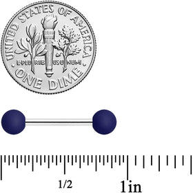 14G 9/16 Navy Blue Soft Finish Barbell Nipple Ring Set
