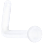18G 1/4 Clear Bioplast Flat Top L Shape Nose Retainer Set of 10