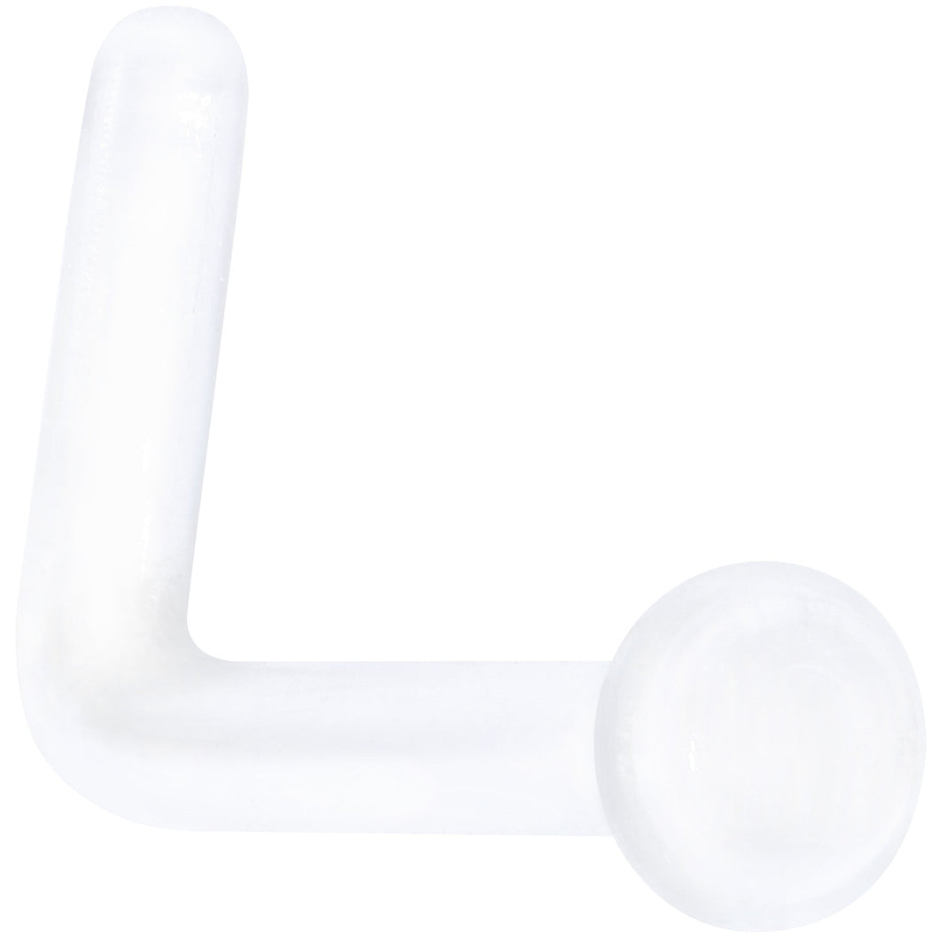 18G 1/4 Clear Bioplast Flat Top L Shape Nose Retainer Set of 10