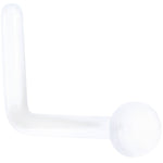 20G 1/4 Clear Bioplast Flat Top L Shape Nose Retainer Set of 10