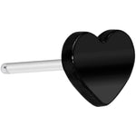 Implant Grade 23 Titanium Black Heart Threadless Push In Top