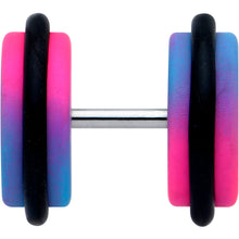 16G Pink Blue Ombre Matte Cheater Plug Set
