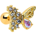 16G 1/4 Clear Aurora Gem Super Glam Butterfly Cartilage Tragus