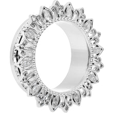 Clear Gem Floral Lotus Screw Fit Tunnel Plug Set