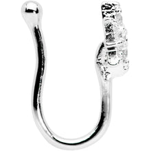 Clear Gem Compass Star Clip On Fake Nose Ring