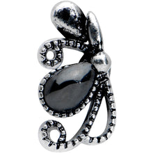 16G 5/16 Black Gem Abstract Bow Labret Monroe Tragus