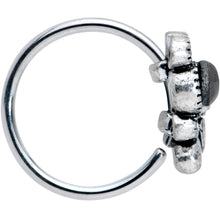 20G 5/16 Black Gem Abstract Bow Nose Hoop