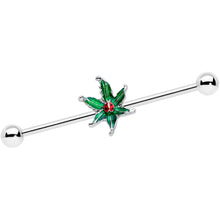 14G Tiny Ladybug Leaves Industrial Barbell 38mm