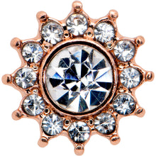 16G 5/16 Clear Gem Rose Gold Hue Stylish Sun Labret Monroe Tragus