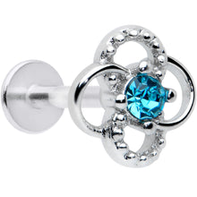 16G 5/16 Blue Gem Celtic Knot Labret Monroe Tragus