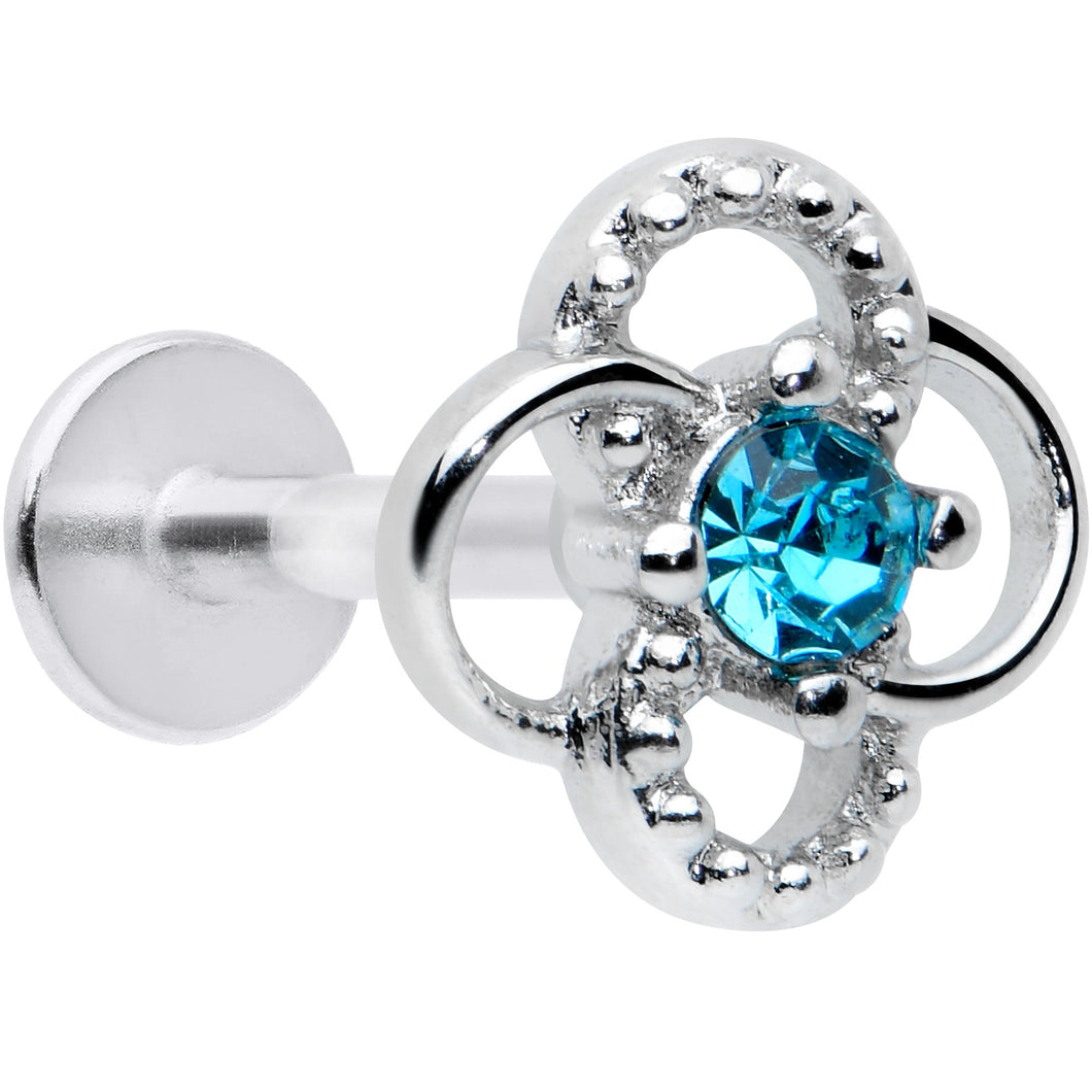 16G 5/16 Blue Gem Celtic Knot Labret Monroe Tragus