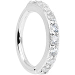 16G 5/16 Clear CZ Gem Forward Facing Closure Ring