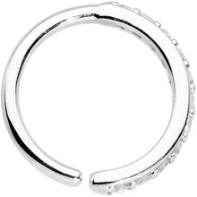 16G 3/8 Clear CZ Gem Forward Facing Closure Ring