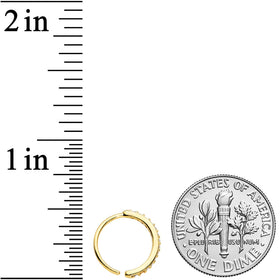 20G 3/8 Clear CZ Gem Gold Tone Forward Facing Nose Hoop