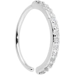 20G 3/8 Clear CZ Gem Forward Facing Nose Hoop