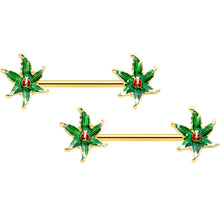 14G 5/8 Gold Tone Tiny Ladybug Barbell Nipple Ring Set