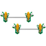 14G 9/16 Corn on the Cob Summer Barbell Nipple Ring Set