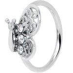 20G 5/16 Clear Gem Lacy Butterfly Nose Hoop