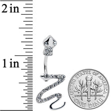 Clear Gem Stylish Snakes Double Mount Belly Ring