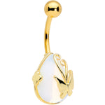 Clear Gem Gold Tone Drop Wrap Butterfly Belly Ring