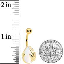 Clear Gem Gold Tone Drop Wrap Butterfly Belly Ring