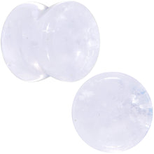 White Cloudy Quartz Double Flare Plug Set