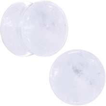 White Cloudy Quartz Double Flare Plug Set