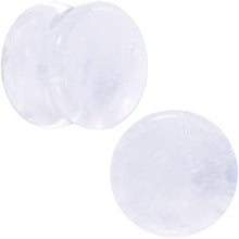 White Cloudy Quartz Double Flare Plug Set