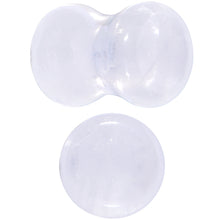 White Cloudy Quartz Double Flare Plug Set