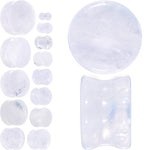 White Cloudy Quartz Double Flare Plug Set