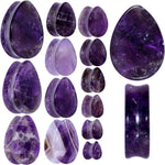 Purple Amethyst Stone Drop Saddle Plug Set