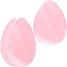 Pink Rose Quartz Drop Saddle Plug Set