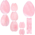 Pink Rose Quartz Drop Saddle Plug Set