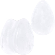 White Cloudy Quartz Drop Saddle Plug Set
